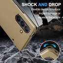 Galaxy Z Fold 7 Cover Cases Compatible with Samsung Z Fold 7 Flip Cell Phone Case Clear View Mirror Flip Cover PU Leather with Kickstand Protective Cover for Samsung Galaxy Z Fold 7 (Gold)