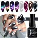 MEET ACROSS 8pcs Cat Eye Gel Nail Polish Set,Soak off UV LED Lamp Gel Nail Polish Cat Eye Gel Set (SET-4, 8pcs) (2 Fl Oz (Pack of 1))
