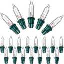 Mudder 100 Count 2.5V Christmas  Count Mini Incandescent Wire String Lights Replacement Bulbs Indoor/Outdoor Christmas Lights Decor for Home Xmas Tree (Green Base with Warm White Bulb)