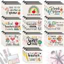 Irenare 30 Pcs Teacher Appreciation Gifts Bulk Thank You Makeup Bags for Women Canvas Cosmetic Pouch with Zipper Educators School Appreciation Gifts Bulk for Teacher Week