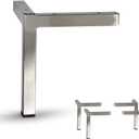 Set of 4 Modern Square Metal Tube Furniture Legs - Sleek Metal Design, Durable and Stylish (6-3/4"H Brushed Nickel)