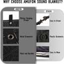 2PCS Large Sound Dampening Blanket,96" x 80" Sound Absorbing Studio Blanket,Noise Cancelling Studio Acoustic Blanket Curtain/Light Blocker/Moving Blanket