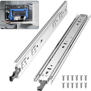 1 Pair 18 Inch 150 Lb Heavy Duty Drawer Slides with Lock Full Extension Ball Bearing Cabinet Telescoping Sliding Rails Tool Box Runners Tracks Glides Side Mount