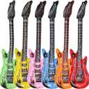 Dr.dudu Inflatable Guitar, Waterproof Assorted Colors Party Decoration (6pack)