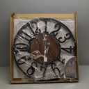 LEIKE Large LED Wall Clocks,Silent,Non Ticking,Battery Operated Rustic Round Modern Big Wood Wall Clock for Living Room, Bedroom,Kitchen,Farmhouse,Office,Home Decor -24" Black,LED,Arabic Number