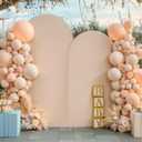 Nude Arch Covers 2 Set-7.2FT, 6FT Nude Balloon Arch Backdrop Cover Spandex Fitted Wedding Metal Arch Stand Covers for Baby Shower Birthday Party Bridal Shower Photo Arch Covers Stretchy Backdrop