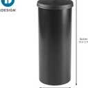 iDesign Freestanding Bathroom Toilet Paper Storage Holder with Lid for 3 Extra Rolls, Matte Black