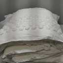 Luxudecor Boho Tufted Comforter Set King Size 3 Pieces White Shabby Chic Comforter Farmhouse Embroidery Bed Set Soft Comforter for All Seasons (White, 104''x90'')