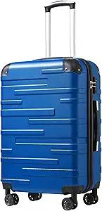 Coolife Luggage Suitcase Carry-on Hardside Travel Luggage TSA Lock Spinner Telescopic Handle L(28inc)