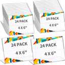 Yalikop 24 Pieces Acrylic Sign Holder 4 x 6 Inch Plastic Picture Frame Clear Photo Sign Back Brochure Display Standing Frame for Wedding Office Desktop Restaurant