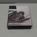 JIAMQISHI USB Headset with Microphone for PC, On-Ear Computer Laptop Headphones with Noise Cancelling Microphone in-line Control for Home Office Online Class Skype Zoom (USB+3.5mm, Black)