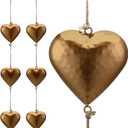 Quelay 2 Pieces Vintage Metal Heart Wall Decor 27 Inch 3D Sign Hanging Love Symbol Farmhouse Rustic Metal Art Heart for Home Country Indoor Outdoor Decorations Valentines Day Gifts