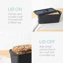 Navaris Long Bread Pan - Cast Iron Bread Loaf Pan with Lid for Homemade Sourdough Baking - 2 in 1 Cast Iron Loaf Pans - Covered Sour Dough Sandwich Baker - Dutch Oven Bakeware Set, Black