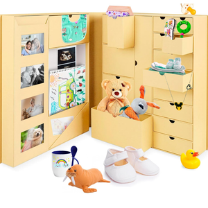 Baby Keepsake Box - Baby Memory Box - Baby Boy Girl Keepsake Box Tins Memory Box Pregnancy Baby Bubbs Storage Box Baby First Year Box Library Baby All-in-One Organizer