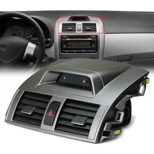 Dasbecan Center Dash A/C Outlet Air Vent Panel Dasboard with Clock Compatible with Toyota Corolla 2009-2013, AC Vent Trim Bezel Frame Cover, Replaces# 55670-02340 5567002340