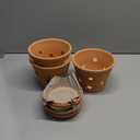 6 Inch Terracotta Orchid Pots with Holes, Saucers - 3 Pack Clay Orchid Planter Pots for Repotting, Small Terra Cotta Pot, Indoor & Outdoor, Promotes Air Circulation