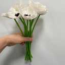 Rikyo 10 Stem 11" Bouquets Artificial Flowers Poppy Flowers,No Fade Faux Anemone Wild Flowers for Kitchen Table Centerpiece Vase,Home Greenery Wedding Holding Flowers Backdrop Arch Wall(White)