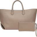CHUNLI Leather Tote Bag for Women, Large Top-handle Handbags with Detachable Pocket for Work Travel Events Casual