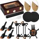 Didaey Card Flattening Kit Trading Card Flattening Tool Accessory Kit Included Humidor, 2 Acrylic Plates, 4 Vices, 4 Clamps, 2 Indent Mats for Fix Bent Cards and Flatten Lifted Edges