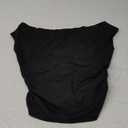 Trendy Queen Off The Shoulder Tops for Women Going Out Y2K Summer Cute Shirts Sexy 2025 Double Lined Spring Club Outfits (Black) XS