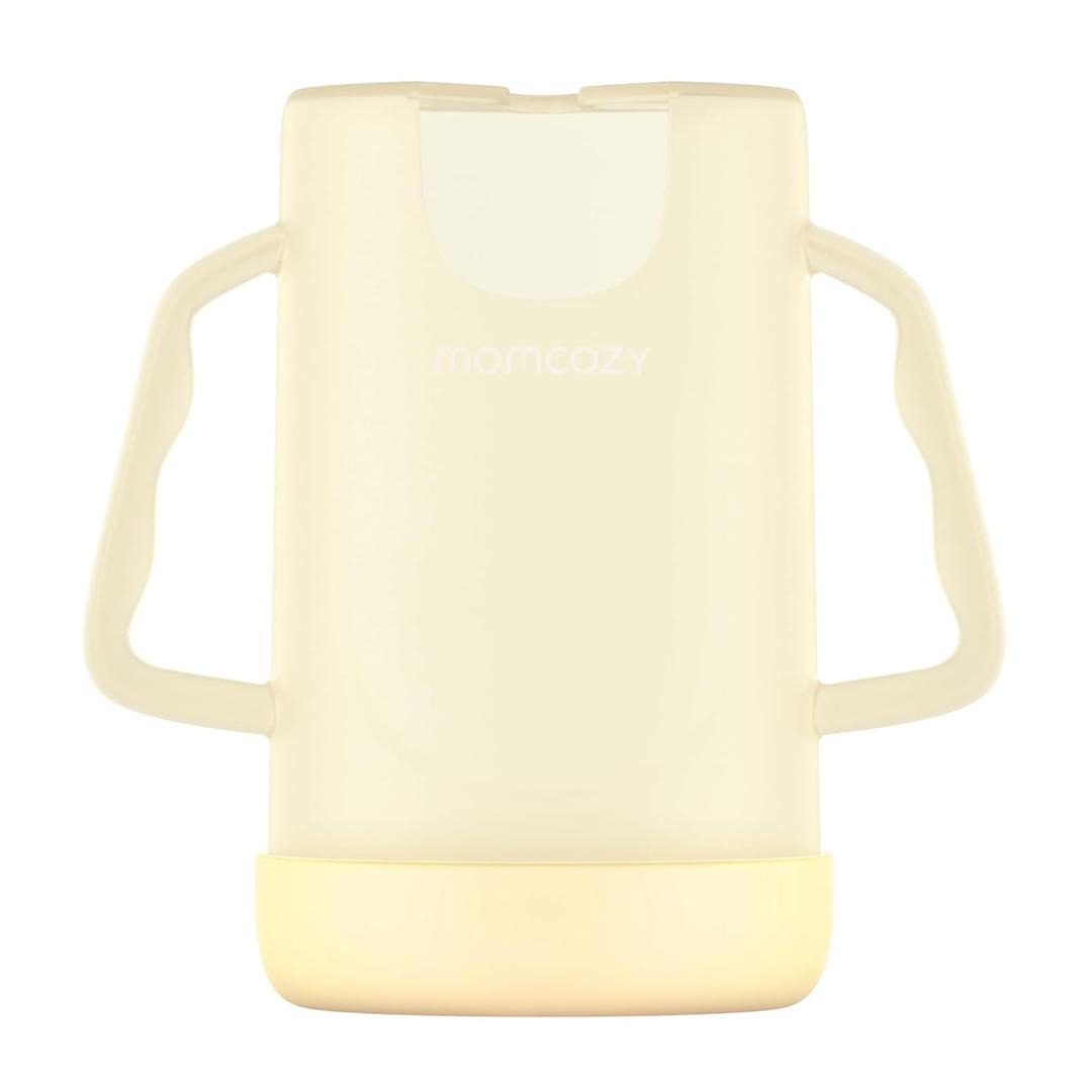 Momcozy Squeeze Pouch Holder for Food Pouches and Drink Boxes, Baby Pouch Holder Allows Baby to Self-Feed and Avoid Messes, Baby Food Pouch Holder Handle is Easy to Grip, Comfortable, Yellow
