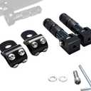 Universal Foot Pegs for Ridstar Q20, Ebike, Motorcycle - Foldable Anti-Skid Footrest with Anodic Oxidation Coating, Dual Mounting for 30-35mm Tube & M8 Hole (1 Pair, Black)