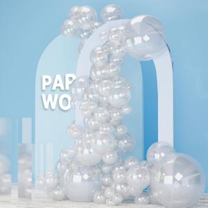 PartyWoo Clear Balloons 123pcs Different Sizes of 18 12 10 5 Inch Transparent Balloon Arch Kit for Graduation Wedding Baby Shower Bridal Shower Anniversary Birthday Party Decorations Clear-Y2