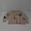 Women's Cable Knit Long Sleeve Open Front Cardigan Sheep V-Neck Button Down Embroidery Wool Blend Sweater Coat Outwear, Size XS