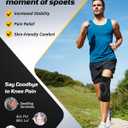 GUARVEX Knee Compression Sleeve - 7 UPGRADED FEATURES - Knee Brace for Men & Women, Knee Support for Running, Gym, Hiking, Sports, Black, Large