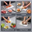3 x Titanium Cutting Boards Set of 3, 100% Pure Titanium Kitchen Cutting Board, Double-Sided Non-Toxic Cutting Board, Ideal for Slicing and Dicing Meats, Features Handle, Dishwasher Safe