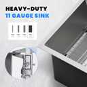 POPFLY 23 Inch Drop in Kitchen Sink, 23×18 Inch Top mount Small Bar Prep Sink, 304 Stainless Steel 9 Inch Deep Single Bowl Overmount Sink, Brushed