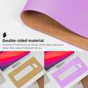Leather Desk pad Protector, Large Desk mat with Natural Cork & PU Leather,Mouse pad,Non-Slip Office Desk Mat,Waterproof Desk Writing Pad for Office and Home (35in*17in, Purple)
