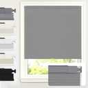 AOSKY 100% Blackout No Drill Cellular Shades Blinds for Indoor Windows, No Tools Thermal Insulated Black Out Cordless Honeycomb Blinds for Bedroom Living Room Window, 33" W x 48" H, Grey