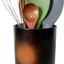 Short Kitchen Utensil Holder for Kitchen Counter Cooking Utensil Holder for Countertop Spatula Holder Small Utensil Crock Cutlery Holder Silverware Caddy Flower Vase (Firework)