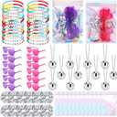 72 Pcs Friendship Party Favors Era Popular Singer Gift Sets include Bead Bracelets Disco Ball Heart Sunglasses Metallic Silver Hair Accessories Holographic Gift Bag for Fans Party Supplies