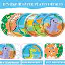 60 Pcs Dinosaur Color Paper Plates - Exciting for Dinasour Birthday Party Decorations! Enjoy Cartoon Dessert Disposable Dinnerware for Boys & Girls Theme Party Supplies!