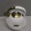 SUSTEAS Stove Top Whistling Tea Kettle - Food Grade Stainless Steel Teakettle Teapot with Cool Touch Ergonomic Handle, With 1 Silicone Pinch Mitt Included, 2.64 Quart(WHITE)