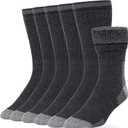 Alvada Mens Merino Wool Crew Socks Thermal and Warm Socks for Winter Work Hiking Running 3 Pairs (Gray)
