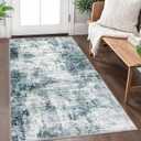 IOHOUZE Abstract Area Rug 3x5 Ft Washable Rugs for Entryway Indoor, Non Slip Kitchen Rug Printed Faux Wool Throw Rugs with Rubber Backing, Indoor Door Mat for Entrance Foyer Living Room, Sage Grey