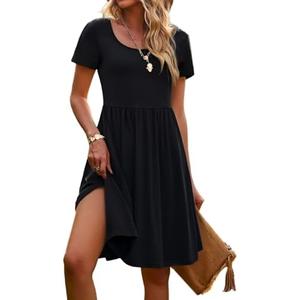 Zeagoo Womens Casual Dress Floral Patchwork Summer Dress Square Neck Short Sleeve A Line Flowy Swing Mini Dress with Pockets 2XL Zeagoo Womens Casual Dress Floral Patchwork Summer Dress Square Neck Short Sleeve A Line Flowy Swing Mini Dress with Pockets 2XL