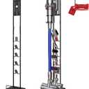 Vacuum Stand for Dyson V6, V7, V8, V10, V11, V12, V15 Cordless Cleaners - Heavy Base Metal Bracket Holder with Trigger Lock, On/Off Control Clamp, Accessory & Attachment Storage