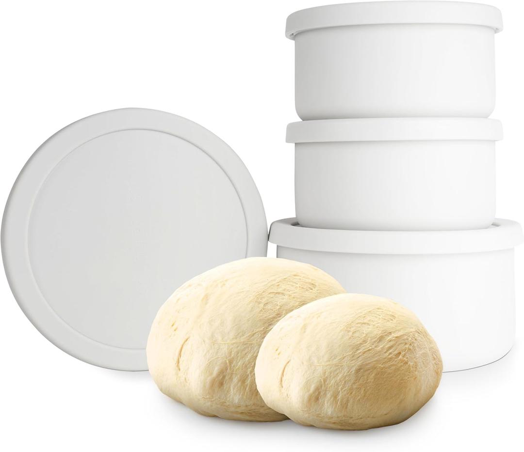 Pizza Dough Proofing Box | 1300 ml and 700 ml Silicone Stackable Pizza Dough Proofing Containers | Pizza Proofing Container for Family Size Dough