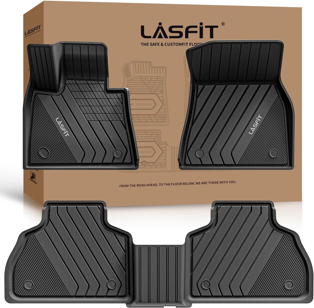 LASFIT Floor Mats Fit for BMW X7 2019-2025 2026 7 Seaters, Custom Fit TPE All Weather Waterproof Floor Mat Front & Rear Rows Car Liners for xDrive40i xDrive50i M50i M60i, Black