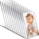 45 Pack Acrylic Photo Frames 4 x 6 Inches Clear Plastic Picture Frames Holder Standing Slanted Photo Booth Frame Vertical Sign Stand Up Holder for Photo Picture Office Table Hotel Restaurant Menu