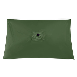 Rectangular Umbrella Canopy Replacement 6 Ribs, Fade Resistant Replacement Umbrella Canopy, Heavy Duty Polyester Fabric Outdoor Shade Canopy Cover for Market Table Cantilever Parasol Top Cover(Green)