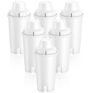6 Pack Replacement for Brita Water Filter Pitchers and Dispensers, BPA-Free & NSF Certified, Classic OB03, Mavea 107007 35557, Metro, Everyday, UltraMax, 1 Year Filter Supply