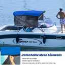 KAKIT Bimini Tops with Mesh Sidewalls (3 Bow 6'L x 46" H x 85"-90" W, Blue)