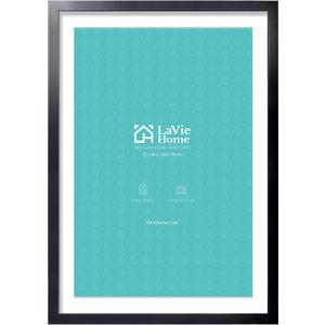 LaVie Home 27 x 40 Poster Frame Black1 Pack, Display Pictures 24x36 with Mat or 27x40 Without Mat, 2 Inch Wood Profile, Stable and Sturdy Picture Frame with Polished Plexiglass