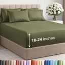Extra Deep Queen Sheet Set - 6 Piece Breathable and Cooling Sheets - Hotel Luxury Bedding for Women, Men, Kids & Teens - Easy Secure Fit - Soft, Wrinkle Free & Comfy - Extra Deep Pockets - Sage Green
