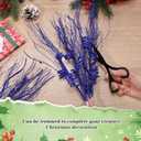 Suncalla 24 Pcs 16.5 Inch Christmas Tree Picks Glitter Artificial Curly Sprays Christmas Floral Stems Branches for Xmas Tree Sticks Garland Ornaments Vase Filler Decorations (Royal Blue)